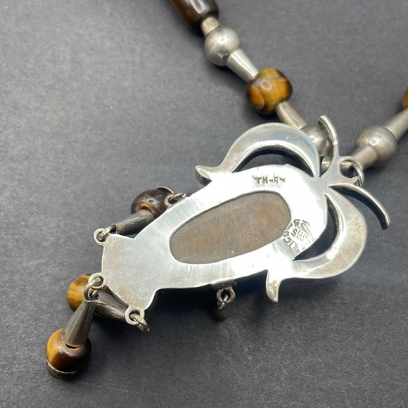 Taxco carved tigers eye necklace A6 🔥 - Picture 6 of 8
